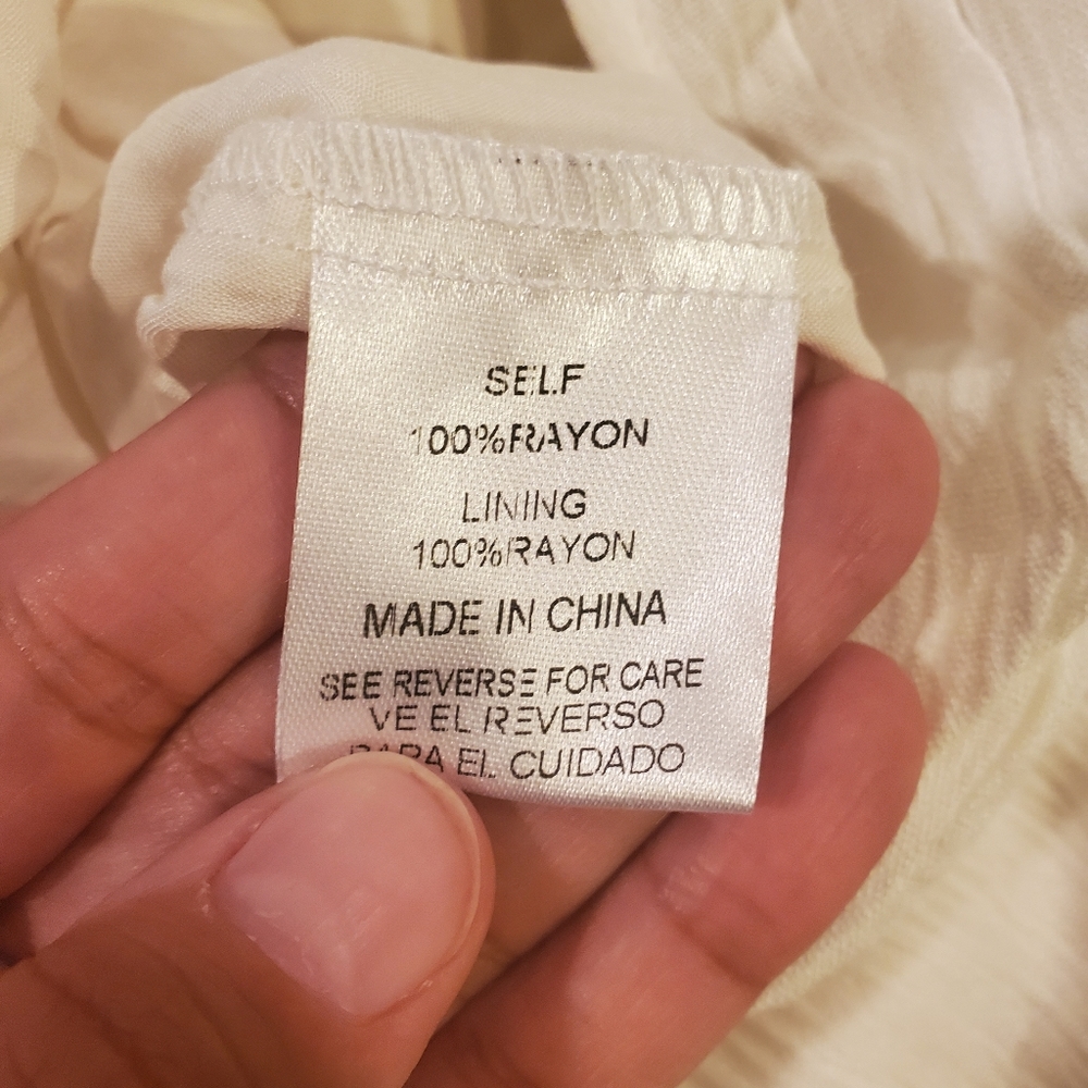 Sale Last Off White Lace Trim Dress - Picture 5 of 5